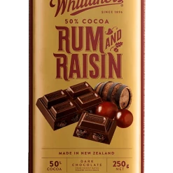 Joys Delights Lolly Shop Online Whittakers Rum & Raisin Block 250g Milk Chocolate