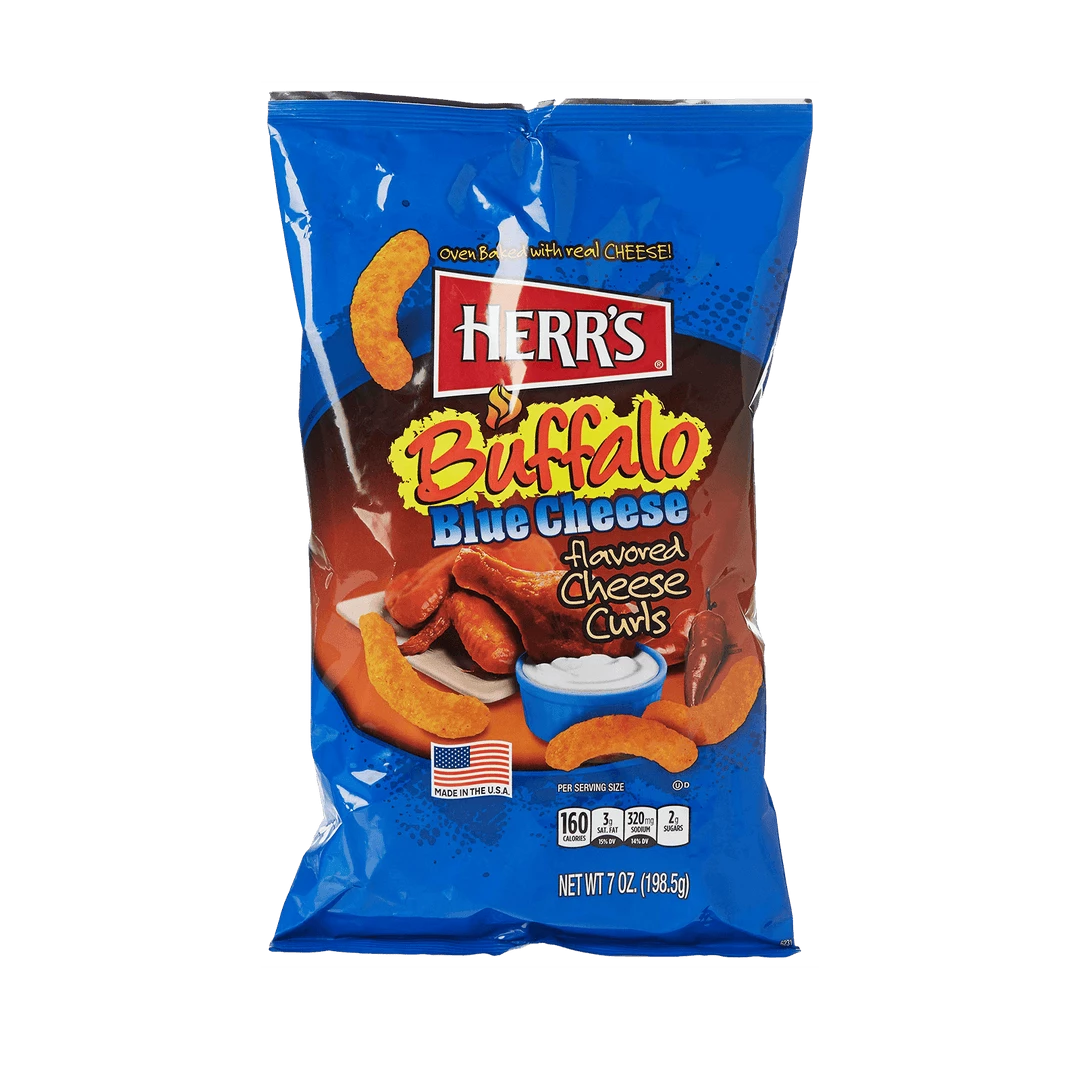 Budget 💯 Joys Delights Lolly Shop Online Herr's Buffalo Blue Cheese Curls 170g On Sale ⌛ 3 Joys Delights Lolly Shop Online Herr's Buffalo Blue Cheese Curls 170g On Sale