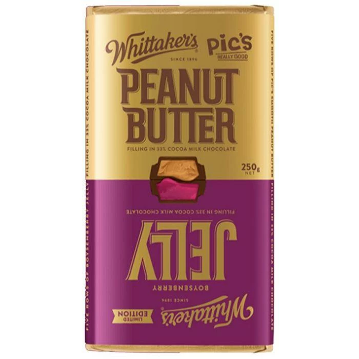 New 👏 Joys Delights Lolly Shop Online Whittaker's Peanut Butter And Jelly Milk Chocolate 🥰 1 Joys Delights Lolly Shop Online Whittaker's Peanut Butter And Jelly Milk Chocolate