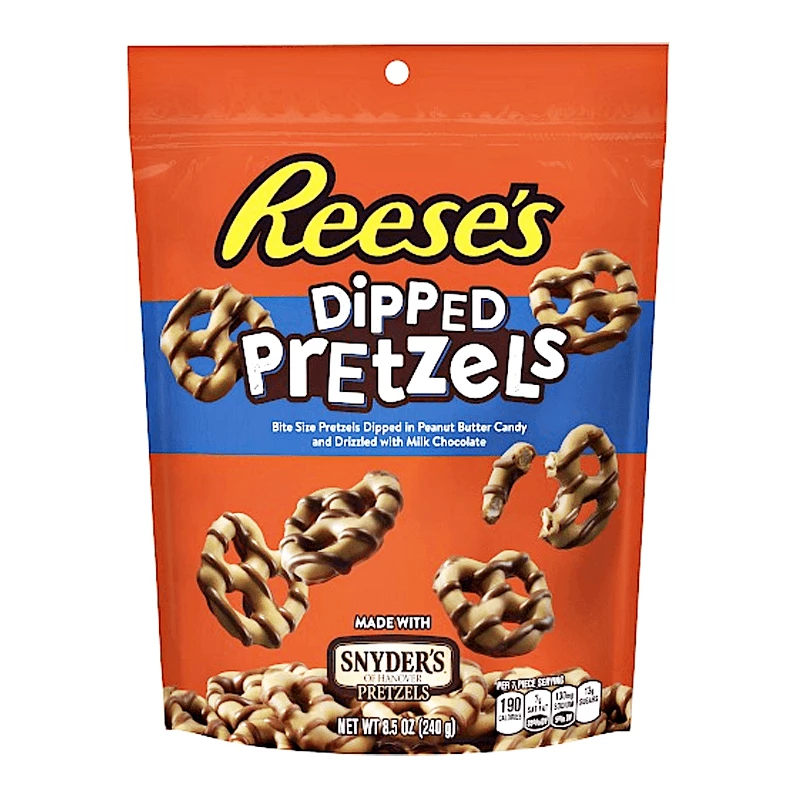 Outlet ❤️ Joy's De'Lights All 🍬 Candy Reese's Dipped Pretzels 240g 🤩 1 Joy's De'Lights All Candy Reese's Dipped Pretzels 240g