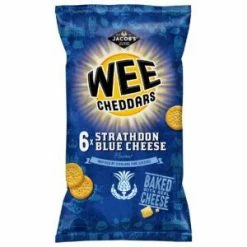 Joys Delights Lolly Shop Online Baked Wee Cheddars Strathodon Blue Cheese 6 Pack UK Chips