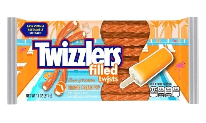 Best Pirce 🔔 Joy's De'Lights Featured Twizzlers Filled Twists Orange Cream Pop 311g 🎁 3 Joy's De'Lights Featured Twizzlers Filled Twists Orange Cream Pop 311g