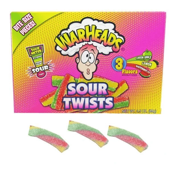 Cheap 👍 Joy's De'Lights All 🍬 Candy Warheads Sour Twist Theatre Box 😍 2 Joy's De'Lights All Candy Warheads Sour Twist Theatre Box